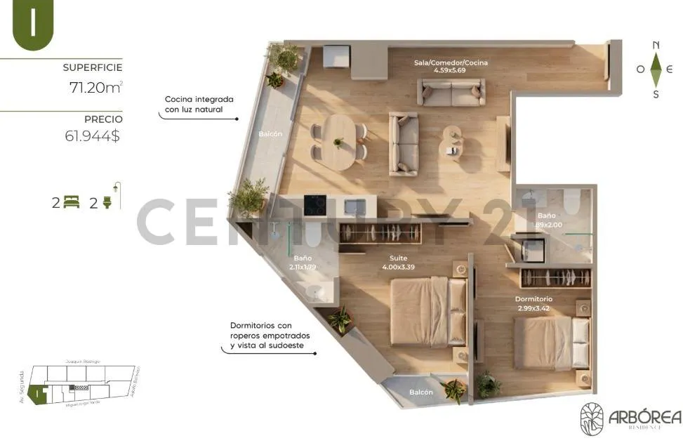Foto 12 de Edif ARBÓREA, Departamento 2d en Preventa, Zona SARCOBAMBA Av. América Oeste