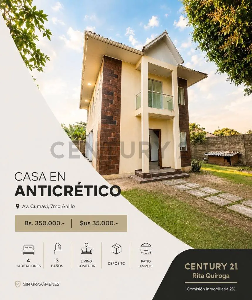 Foto 1 de Casa en Anticretico en Avenida Cumavi 7mo Anillo Calle Latina