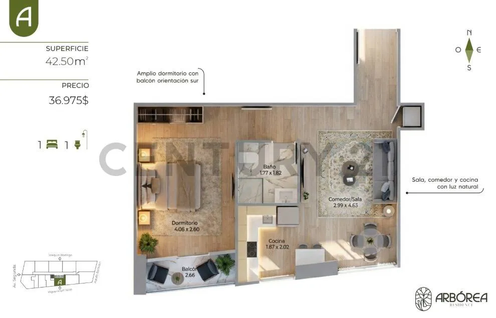 Foto 12 de Edif ARBÓREA, Departamento 1d en Preventa, Zona SARCOBAMBA Av. América Oeste