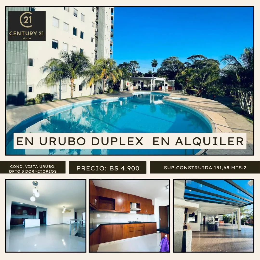 Foto 1 de A Solo 4.900 Duple de 3 Dormitorios en Urubo en Alquiler