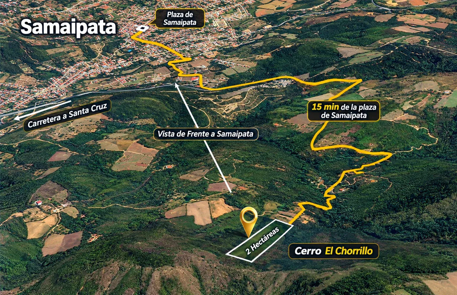 Foto 5 de 2 Hectáreas en Venta en Colina con Vista a Samaipata