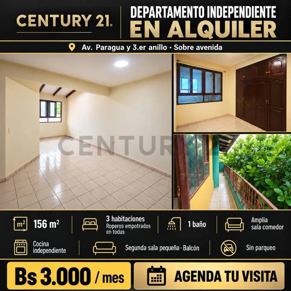Foto 1 de Departamento Independiente de 3 Dormitorios Sobre Avenida