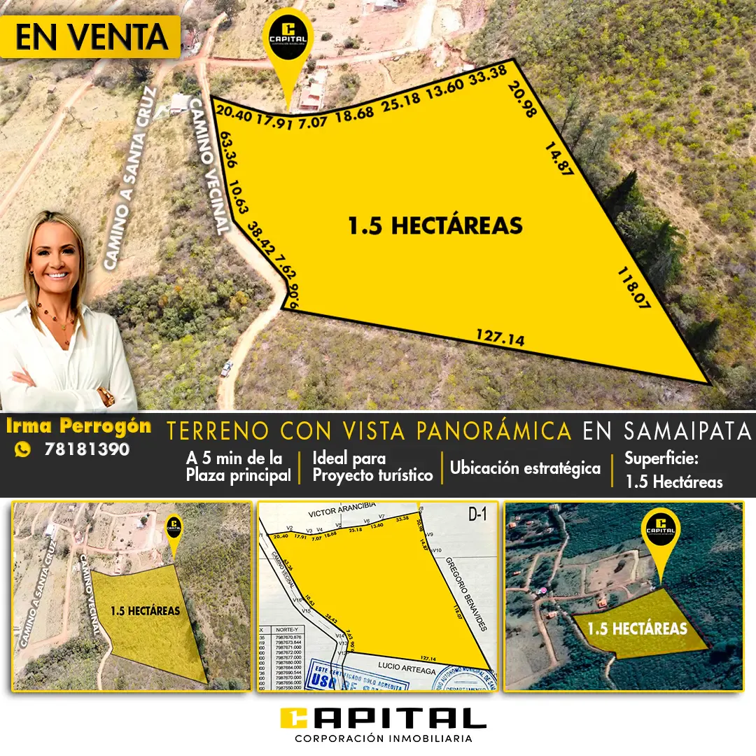 Foto 1 de Oportunidad Unica en Samaipata Terreno en Venta