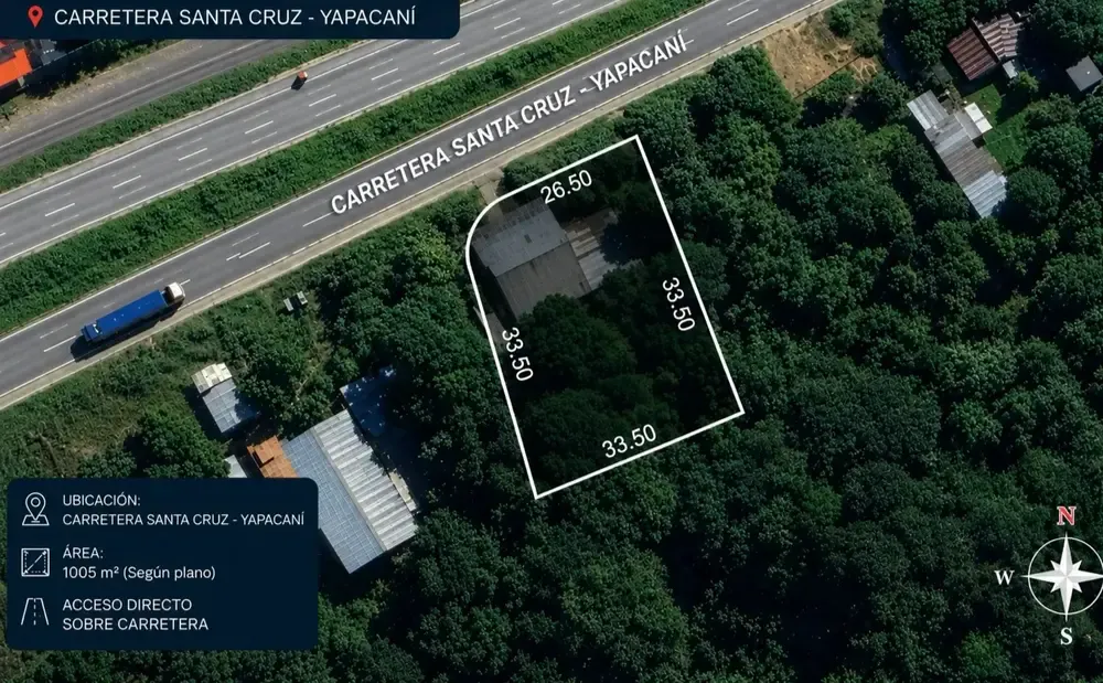 Foto 1 de Terreno Comercial en Venta con Construccion en Yapacaní Sobre Carretera Santa Cruz–Yapacaní