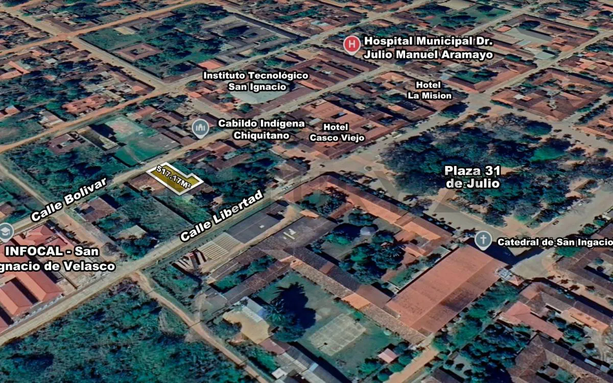 Foto 3 de San Ignacio de Velasco Terreno en Ubicación Prime Centro Histórico