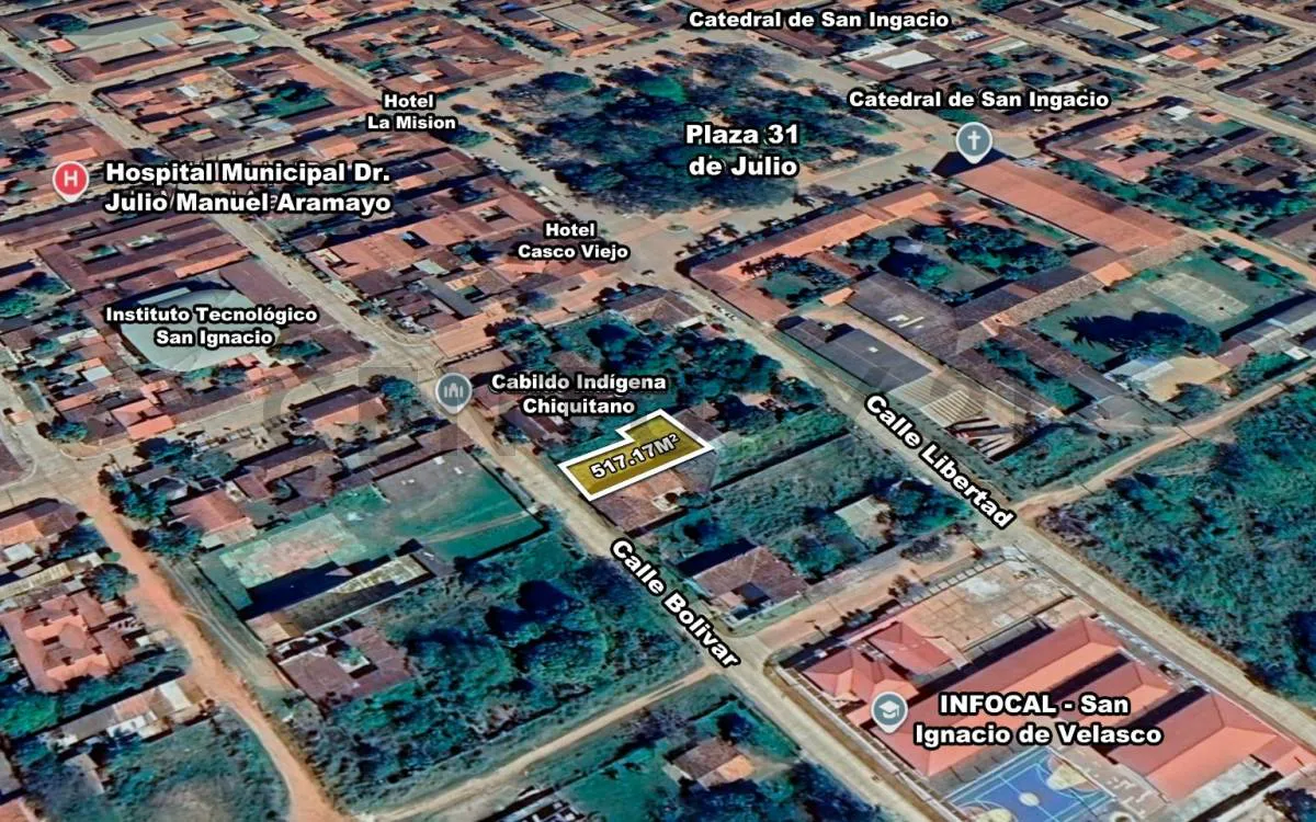 Foto 2 de San Ignacio de Velasco Terreno en Ubicación Prime Centro Histórico