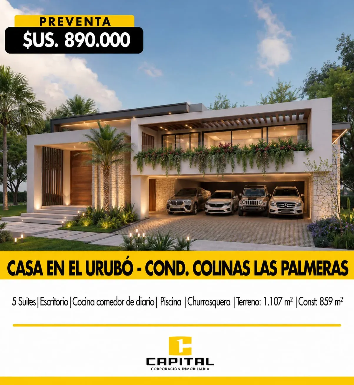 Foto 1 de Exclusiva Mansión En Preventa En El Condominio Colinas Las Palmeras Del Urubó