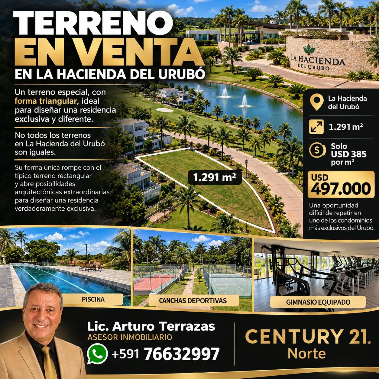 Foto 1 de Terreno en Venta en La Hacienda del Urubó