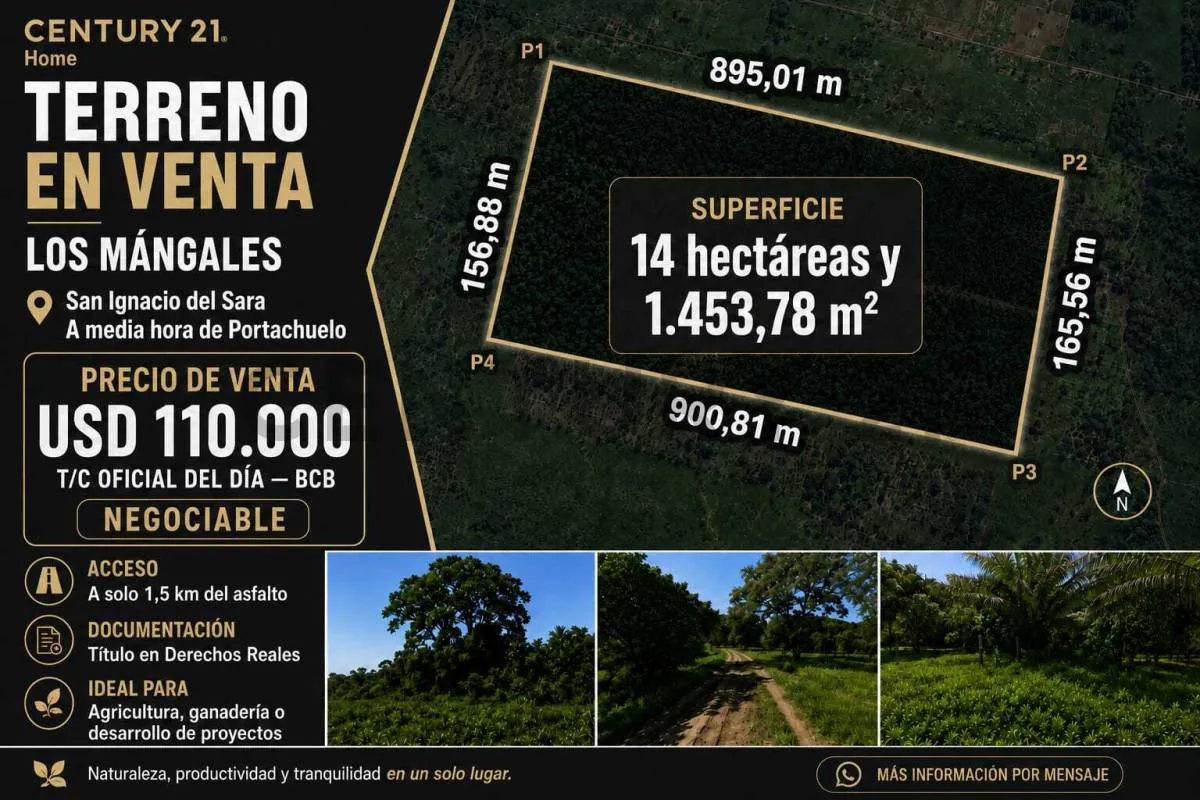 Foto 1 de Terreno en Venta Propiedad Los Mangales Zona San Ignacio del Sara