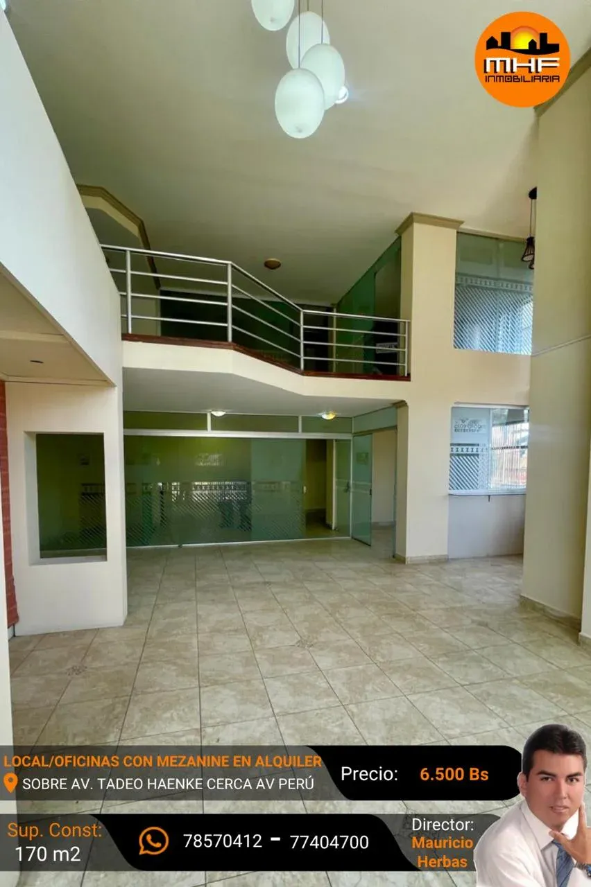 Foto 1 de Amplio Local y Oficinas con Mezanine en Alquiler S/170 M2