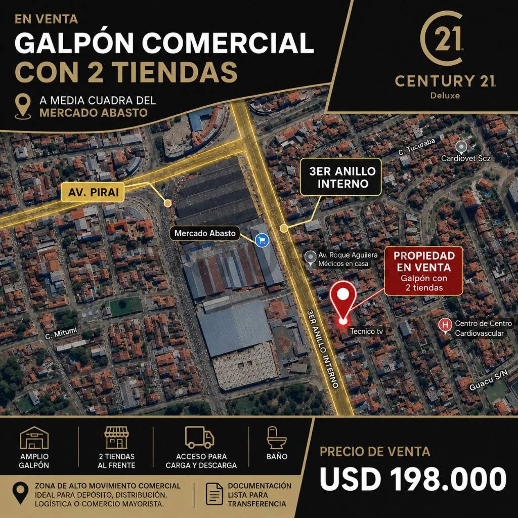 Foto 2 de Galpón Comercial con 2 Tiendas en Venta – a Media Cuadra del Mercado Abasto