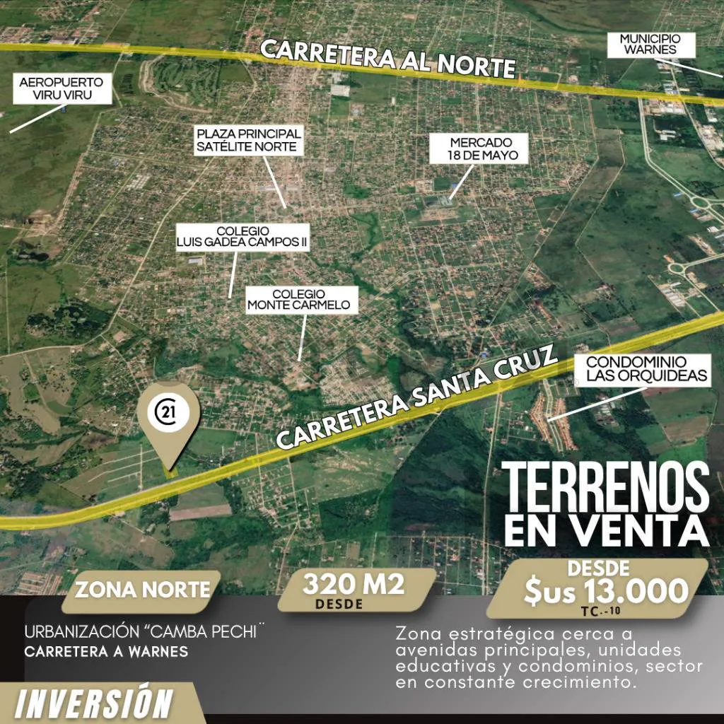 Foto 2 de Terreno en Venta - Carretera a Warnes