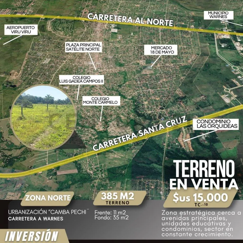 Foto 1 de Terreno en Venta - Carretera a Warnes