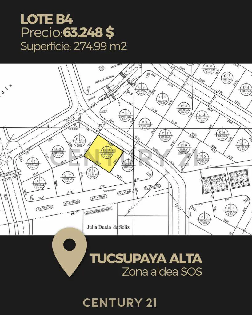 Foto 2 de Lote B-4 en venta – Alto Tucsupaya, Zona Aldea Sos