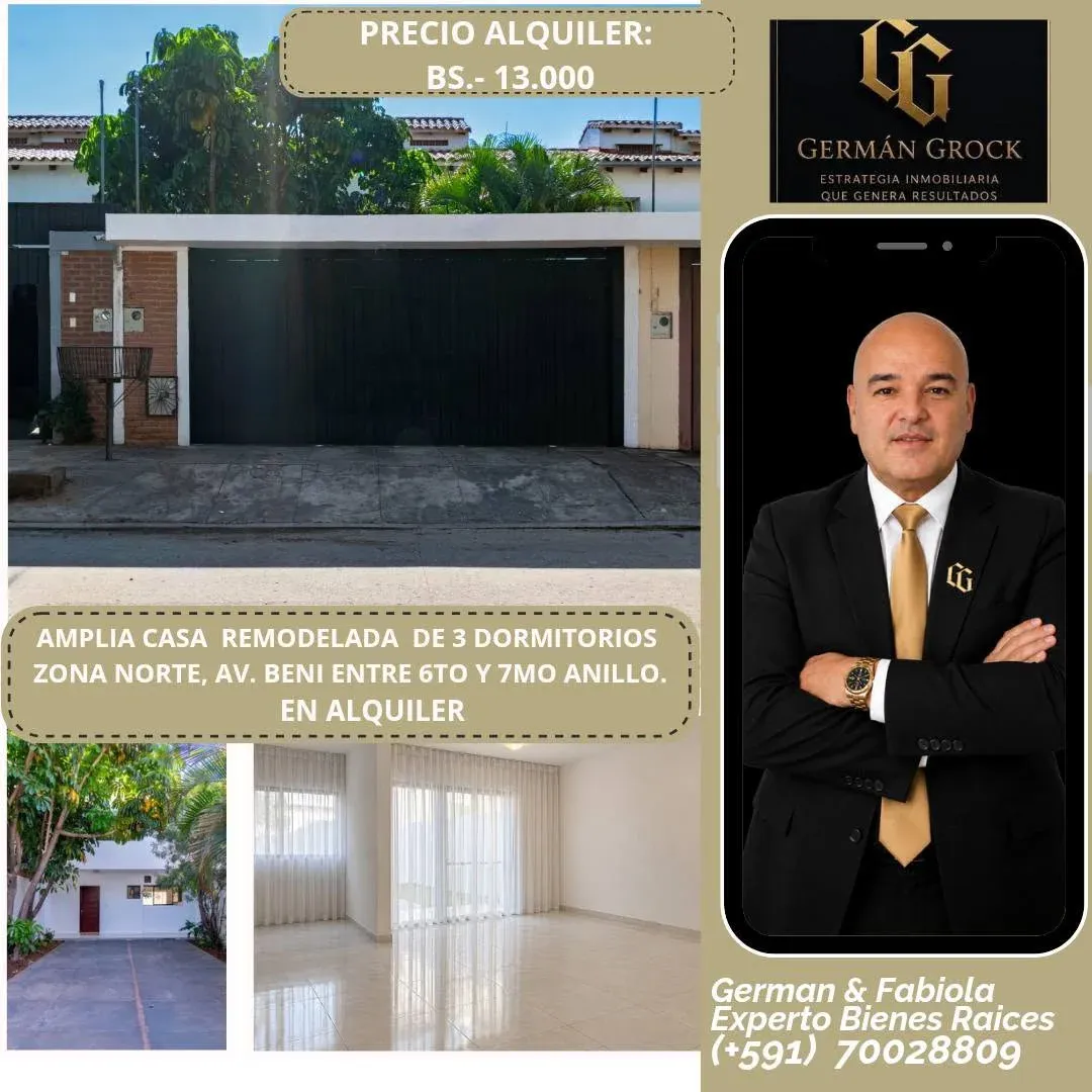 Foto 1 de Ideal para Vivienda o Empresa,Casa Remodelada en Alquiler, Av Beni