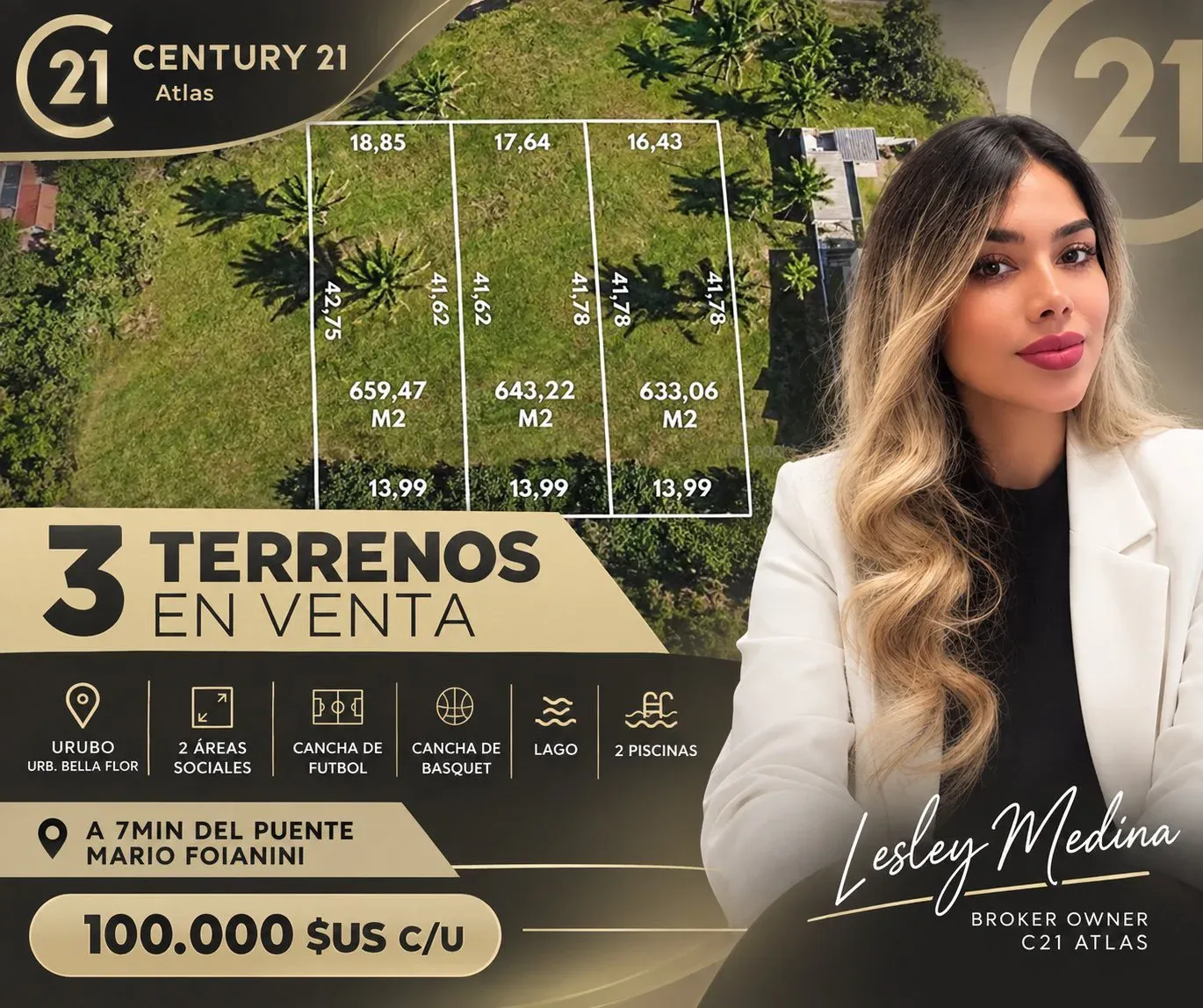 Foto 1 de Terreno en Venta Cond Bella Flor Urubo
