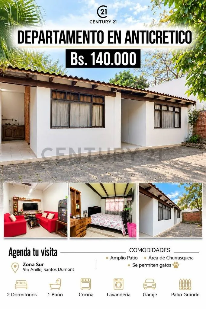 Foto 1 de Departamento en Anticretico con Garaje Zona Sur