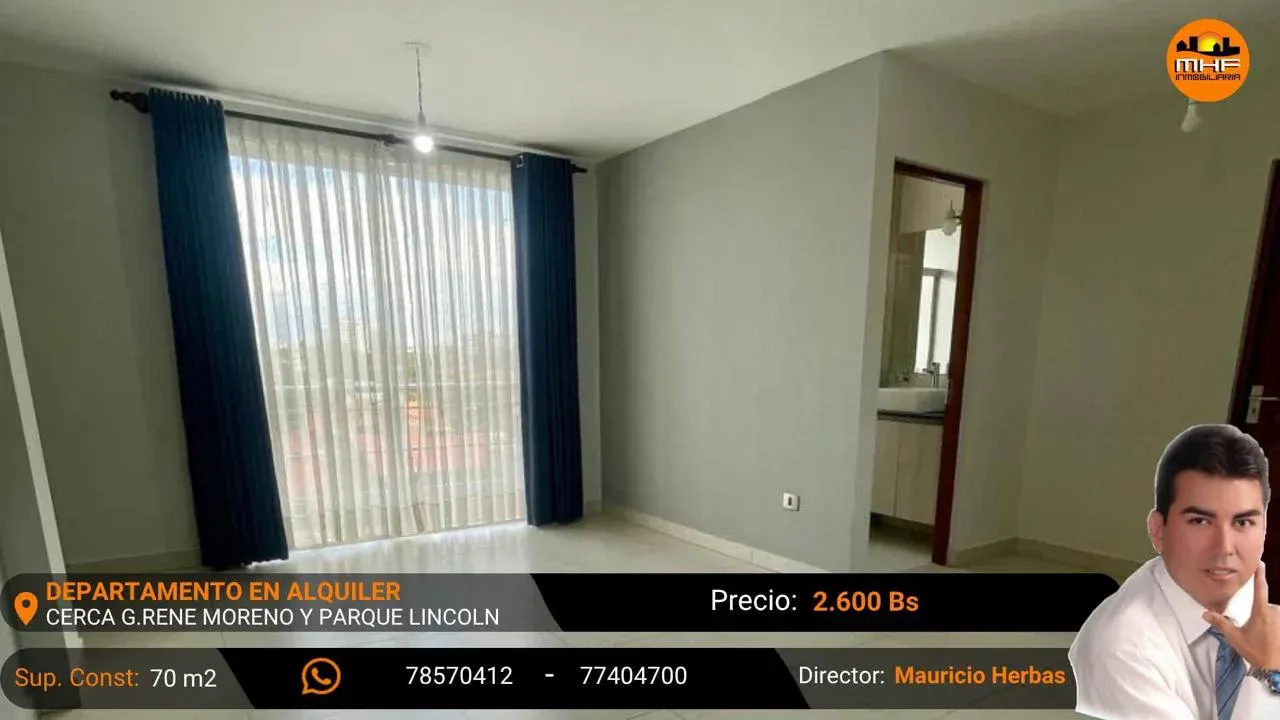 Foto 1 de En Alquiler Confortable Departamento 2 Dorm. Garaje. Z/Sarco Lincoln