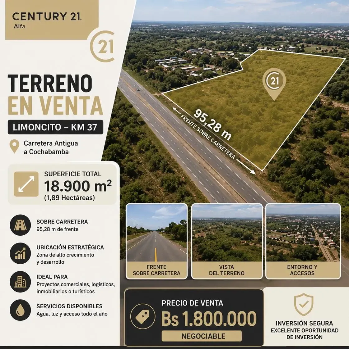 Foto 1 de Terreno en Venta tc del dia