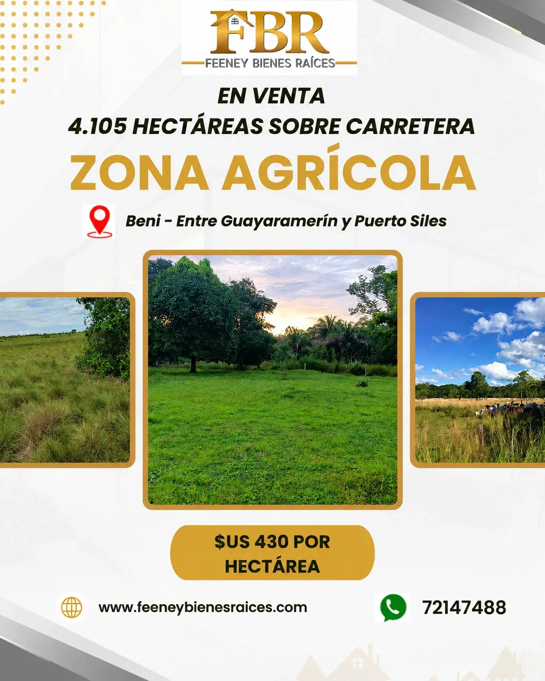 Foto 4 de En Venta 4.105 Hectáreas Sobre Carretera Zona Agrícola Guayaramerín, Beni