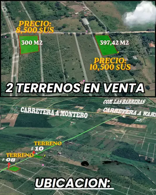 Foto 3 de Terreno #10 en Venta en La Comunidad La Barranca, Warnes