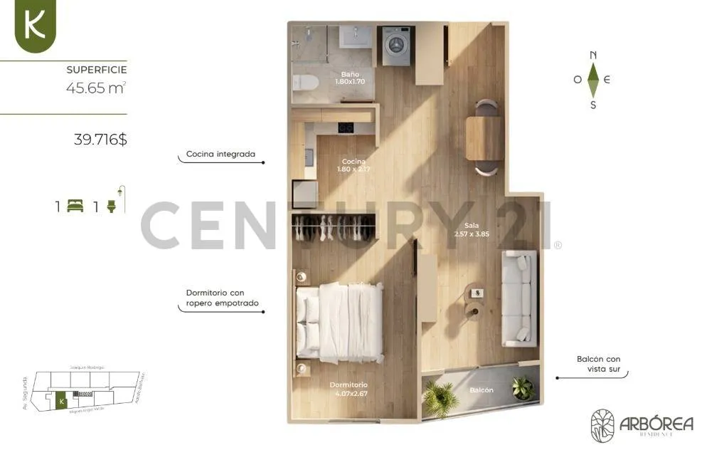 Foto 12 de Edif ARBÓREA, Departamento 1d en Preventa, Zona SARCOBAMBA Av. América Oeste