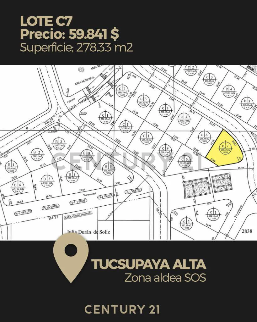 Foto 1 de Lote C-7 en venta – Alto Tucsupaya, Zona Aldea Sos