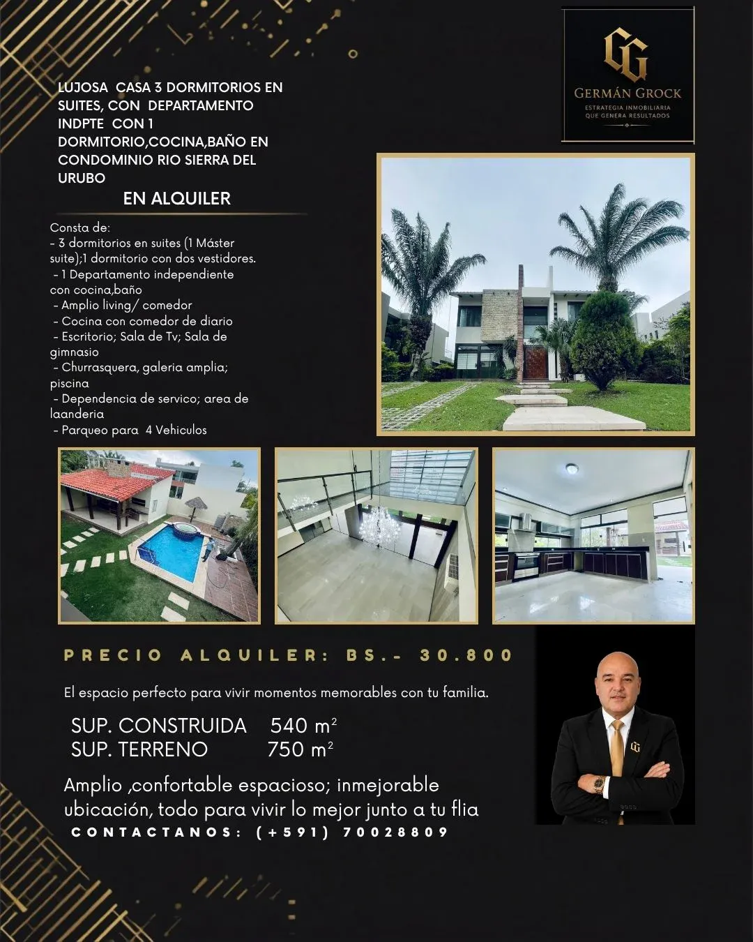 Foto 1 de Lujosa Casa Dentro de Condominio Rio Sierra del Urubo