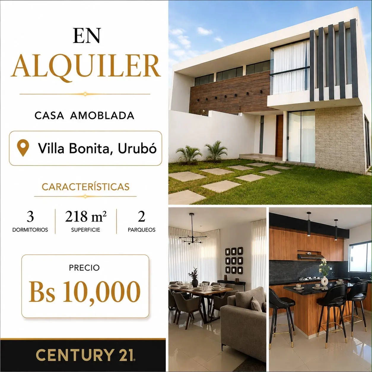 Foto 1 de Casa Amoblada en Villa Bonita en Alquiler Urubo