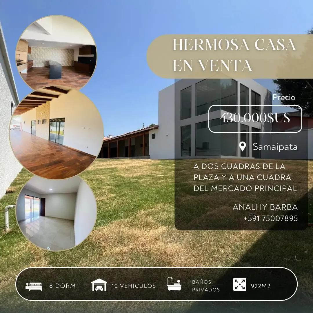 Foto 1 de Casa en Venta en Samaipata con 10 Habitaciones – Excelente Ubicación