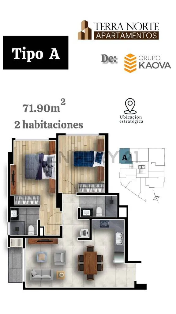 Foto 3 de Departamentos en Pre-Venta Zona Norte Tipo a Piso 4