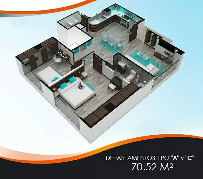 Foto 3 de Departamento en venta a estrenar por el Km 4 hacia Sacaba