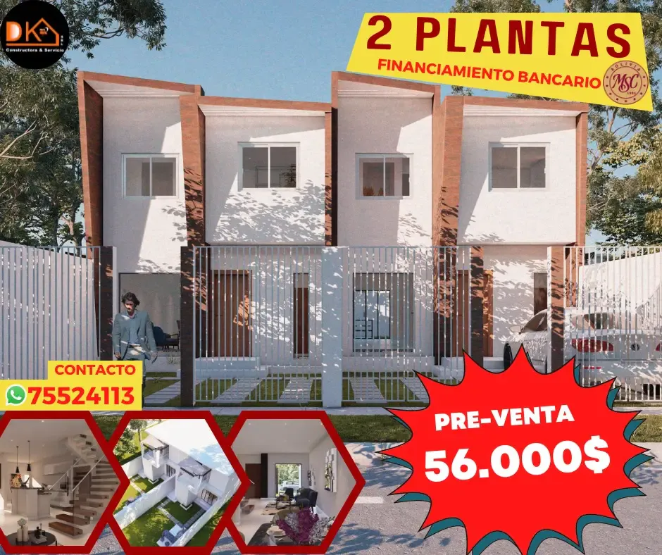 Foto 1 de Casas en Pre - Venta 56.000$Us