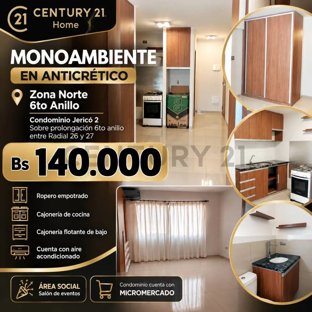 Foto 1 de Monoambiente en anticrético en zona norte