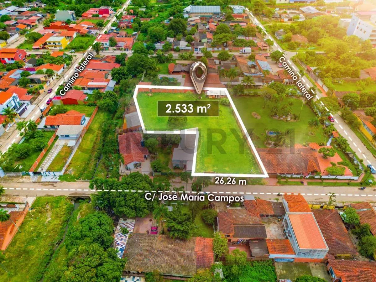 Foto 2 de 2.533 M² Terreno en Venta en Warnes a 1 Cuadra de La Avenida Principal