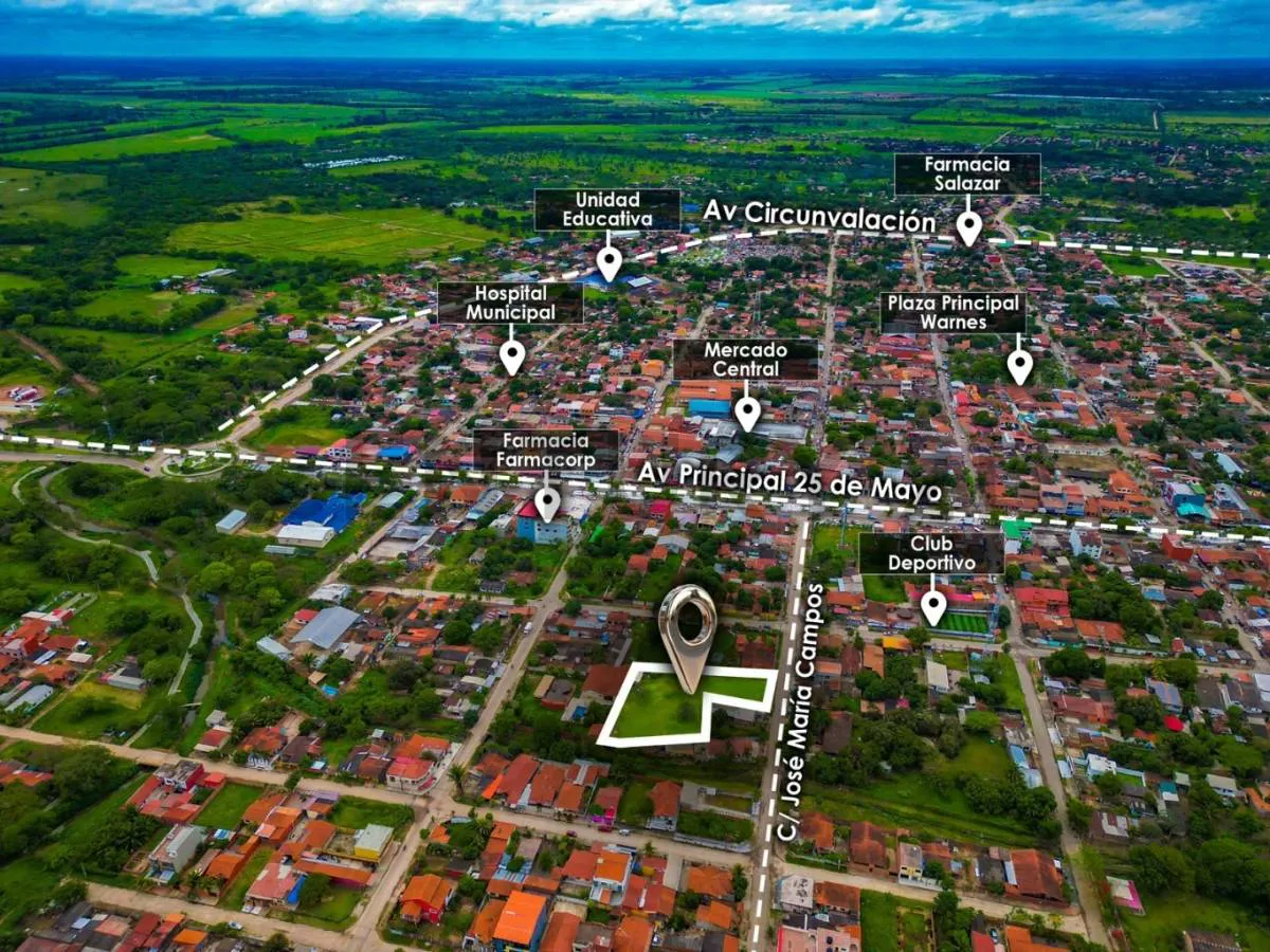 Foto 4 de 2.533 M² Terreno en Venta en Warnes a 1 Cuadra de La Avenida Principal
