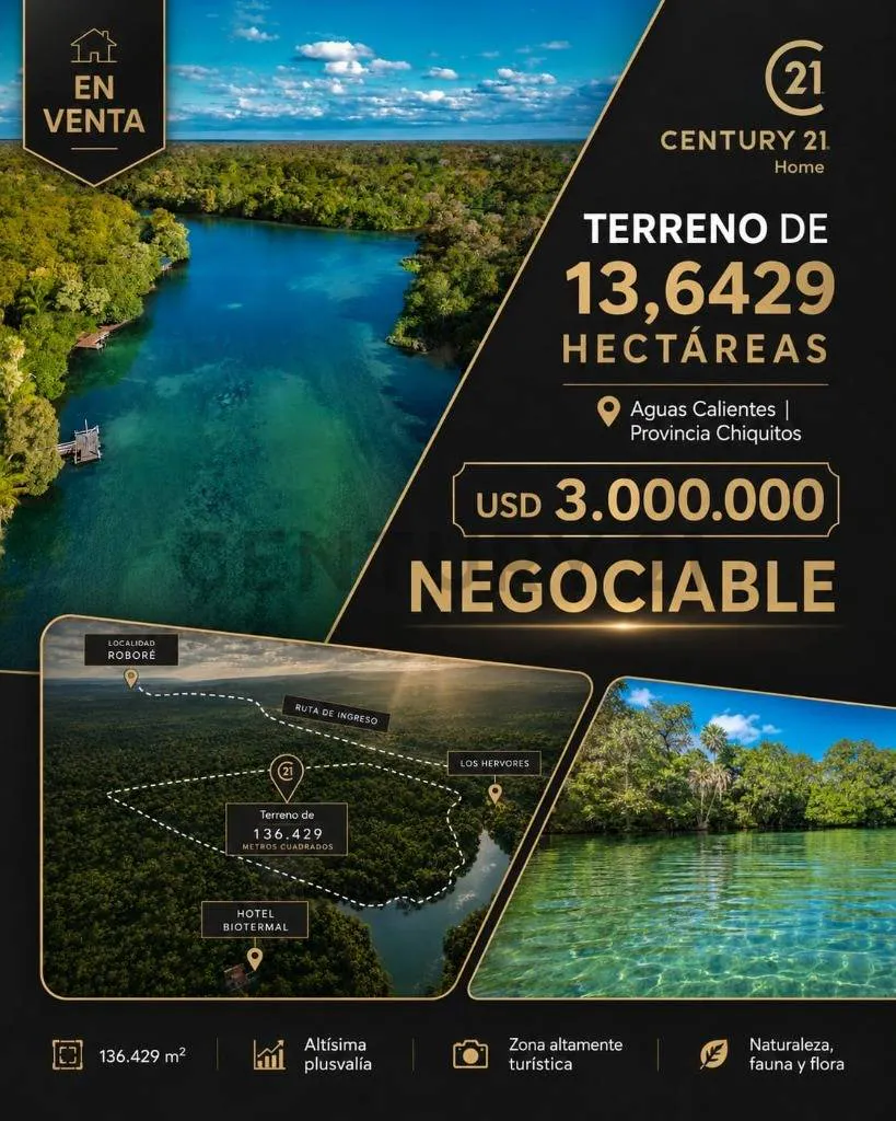 Foto 1 de Terreno de 13 Hectareas en Venta en Aguas Calientes