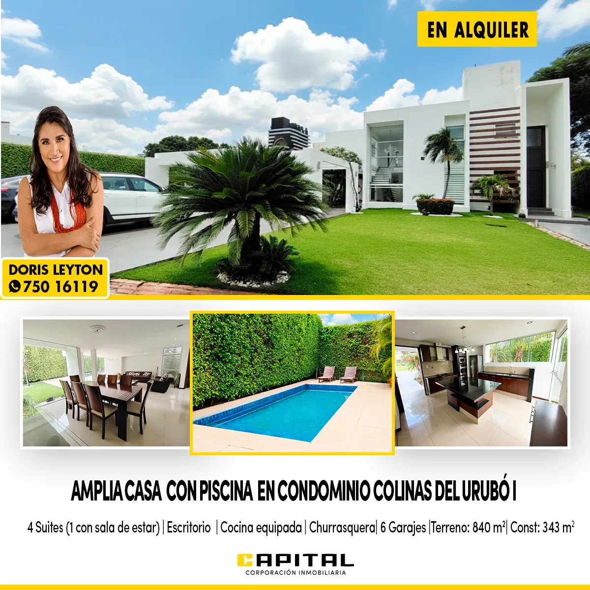 Foto 1 de Colinas del Urubo I – Amplia Casa en Alquiler