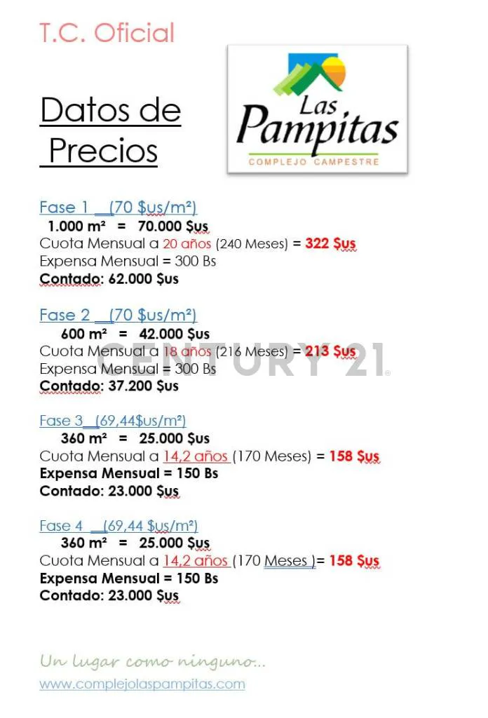 Foto 4 de Terreno en Venta¨Complejo Campestre Las Pampitas¨