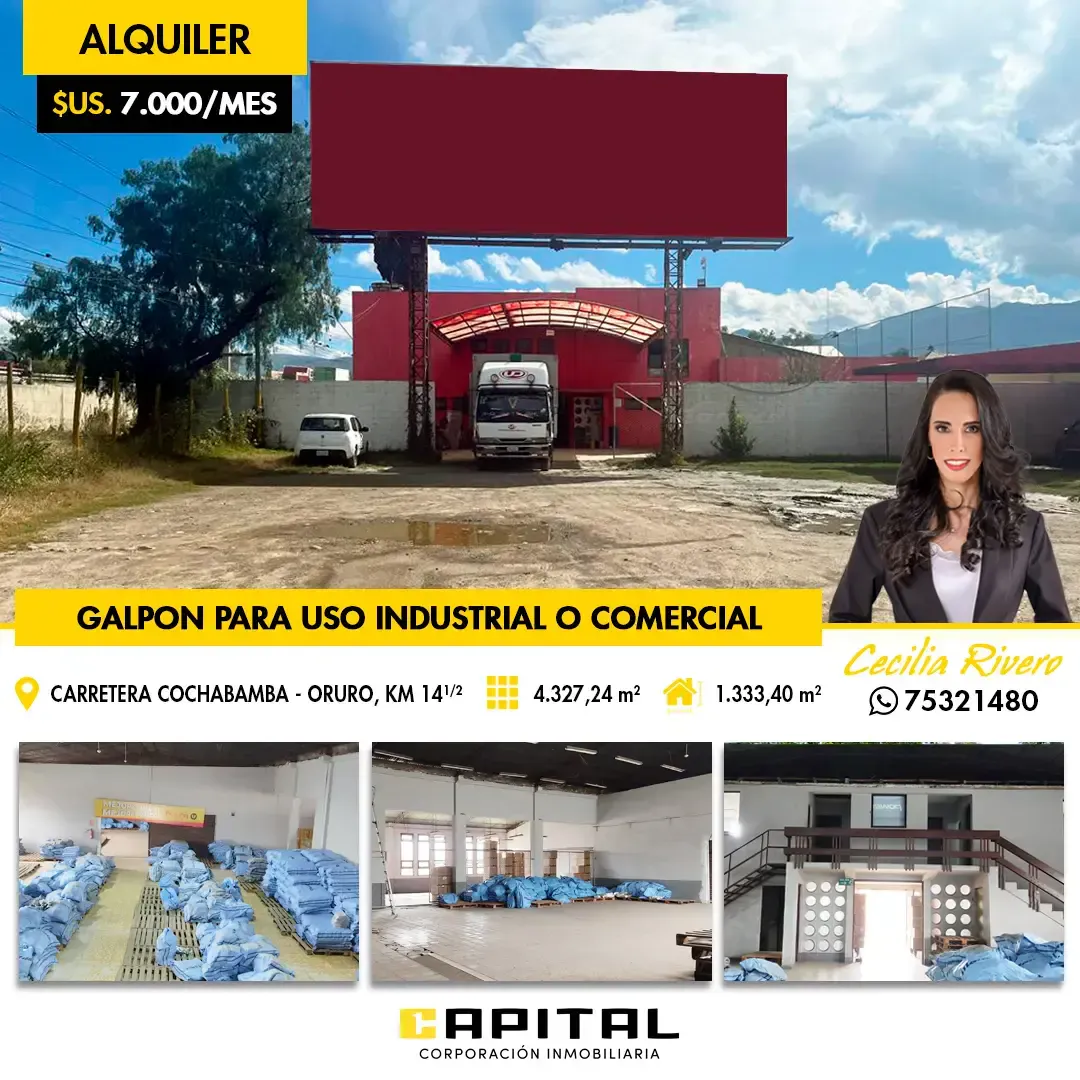 Foto 1 de Galpón en Alquiler en Km 14 Carretera Cochabamba - Oruro